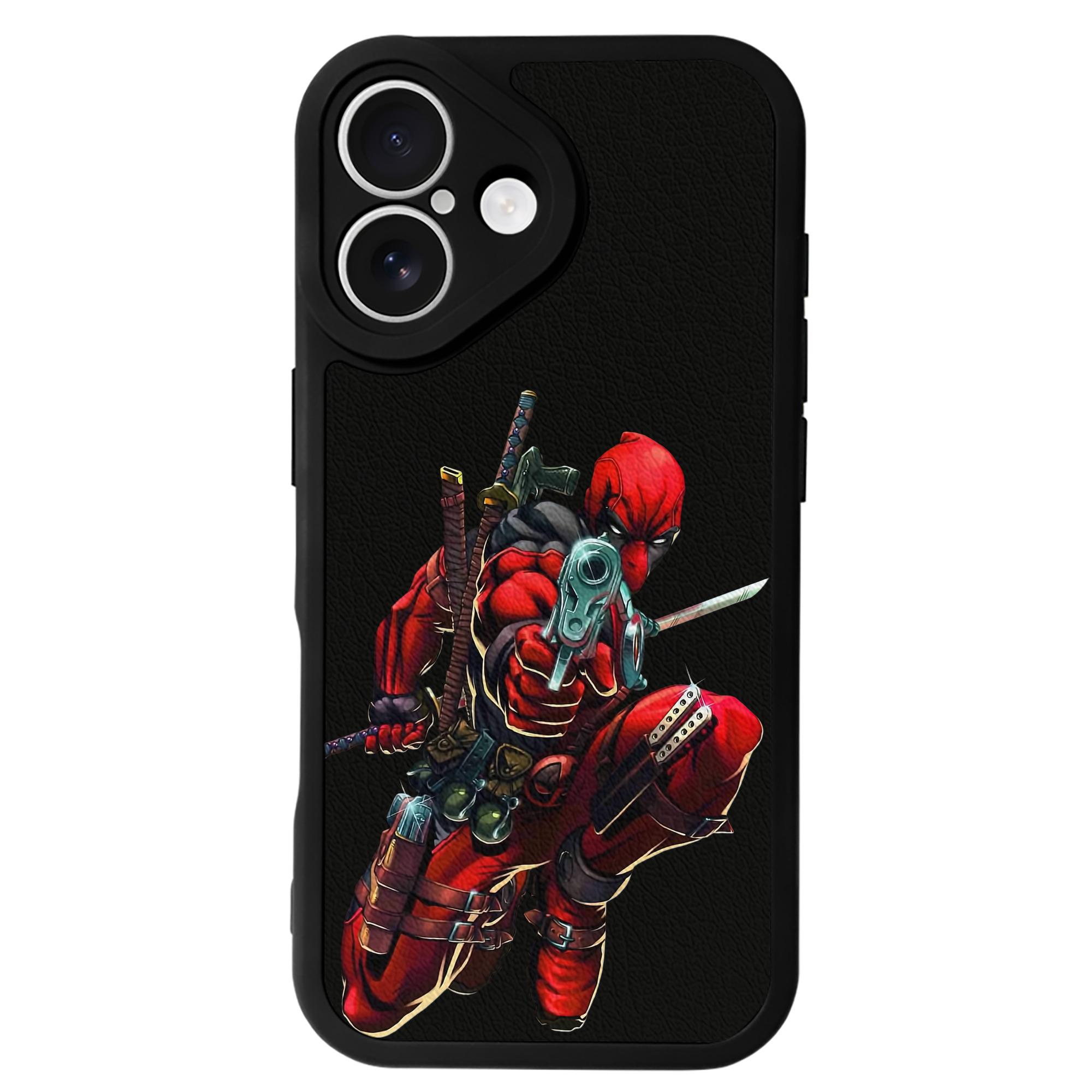 （画像用） Deadpool デッドプール 【iPhone 16シリーズ対応】シリコンスマホケース（レザー調） 材質：シリコン